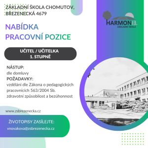 Inzerát - nabídka pracovní pozice